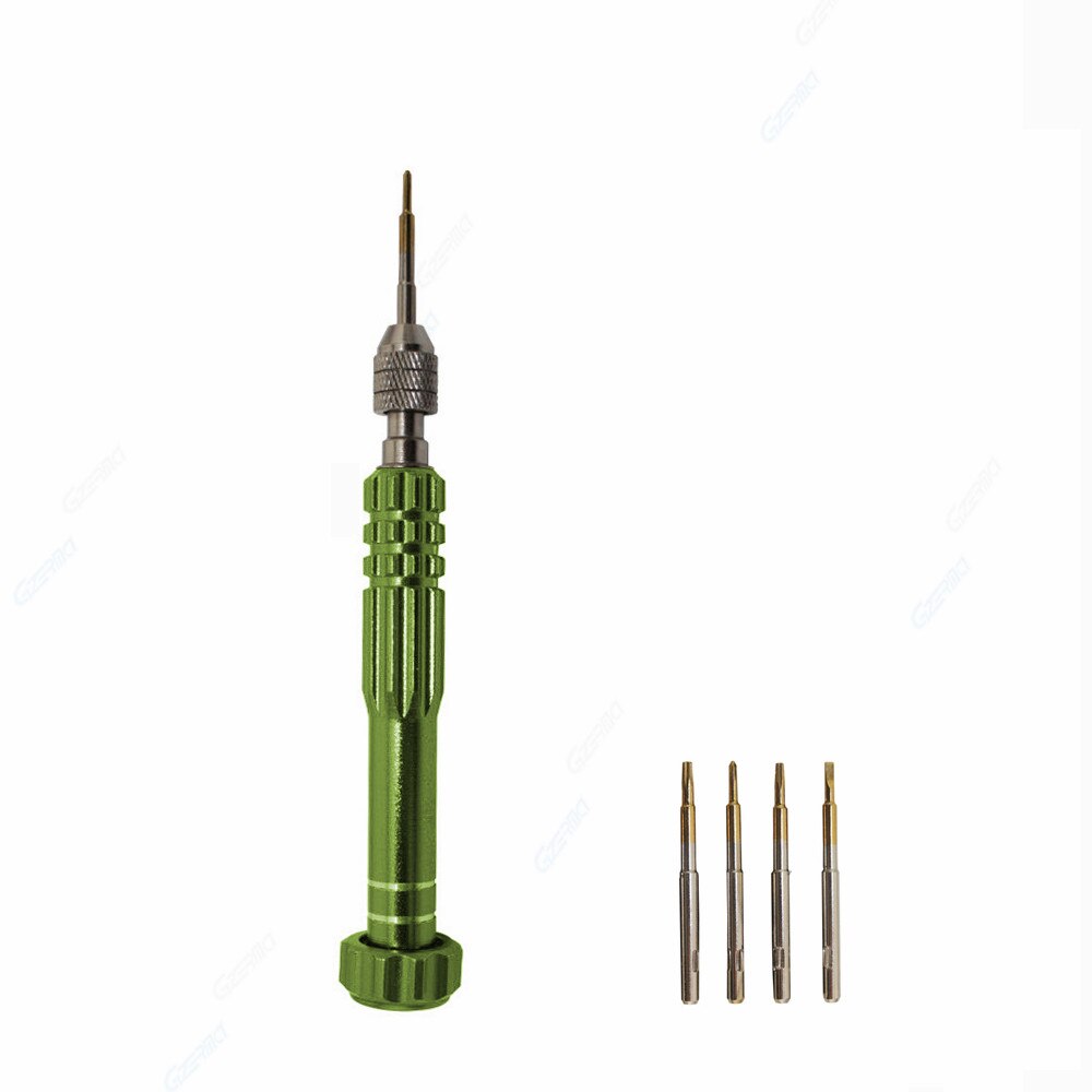 6 in 1 Magnetic Precision Screwdriver Set With 5pcs Replaceable Bits For iPhone Samsung Screen Opening Phone Repair Tools Kit: GREEN