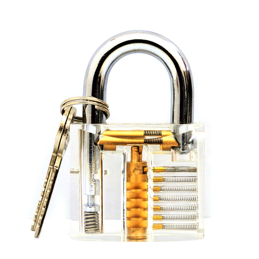 Locksmith Transparent Locks Pick Visible Cutaway Mini Practice View Padlock Hasps Training Skill For Furniture Hardware