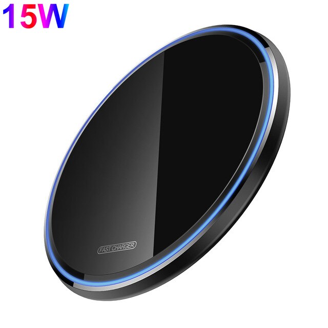 Quick 30W Qi Draadloze Oplader Voor Iphone 12 11 Pro Max X Xr Xs 8 Voor Samsung S21 S20 s10 Note 20 10 Inductie Snel Opladen Pad: 15W Black