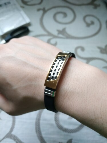 Fgift OL Geometrische Armbinde Edelstahl Charme Schwarz Silikon Gürtel Armbänder für Männer Frauen Armreifen Pulseira