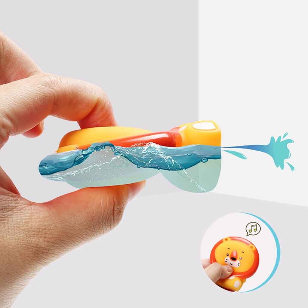 Bath Toys Baby Bathing Floating Soft Rubber Animals Water Tub Toy Squirts Spoon-Net 1 Set Cute Children Bathroom Water Toys