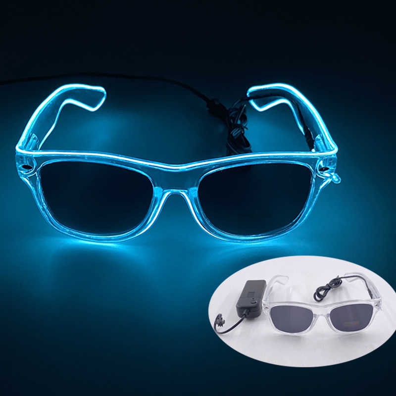 Neue 10 Farben leuchtende Dekor Kostüm Zubehör Neonlicht Sonnenbrille mit LED-Leucht brille leuchtet in dunkler Leistung: YELLOW