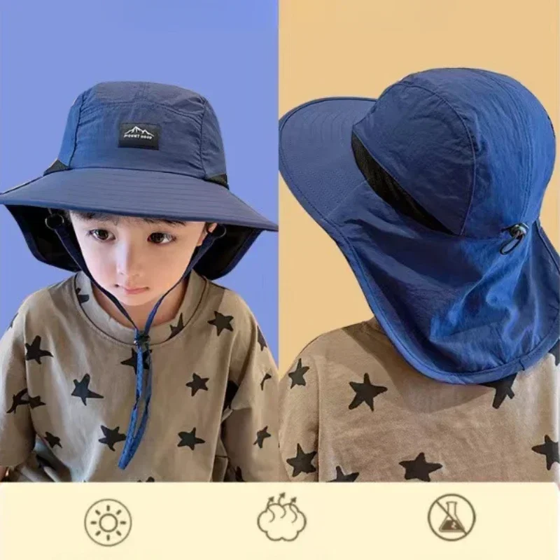 Gorras panamá Unisex de ala ancha de verano, impermeables y de secado rápido, visera para exteriores, sombreros de cubo, sombrero de sol transpirable de malla con solapa para el cuello