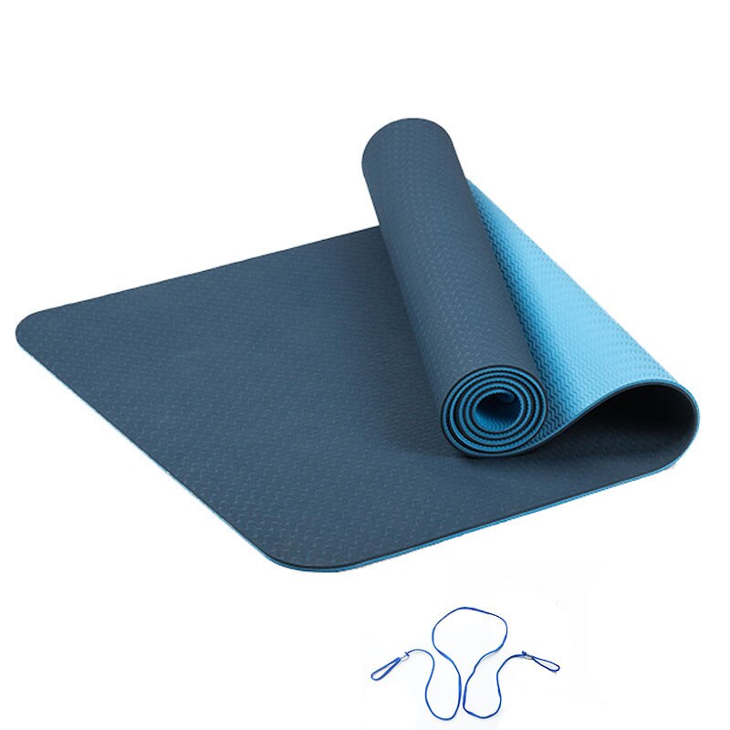 6mm tpe-yogamatten, rutschfest, für sport, fitness, pilates, gymnastik und anfänger: Blau
