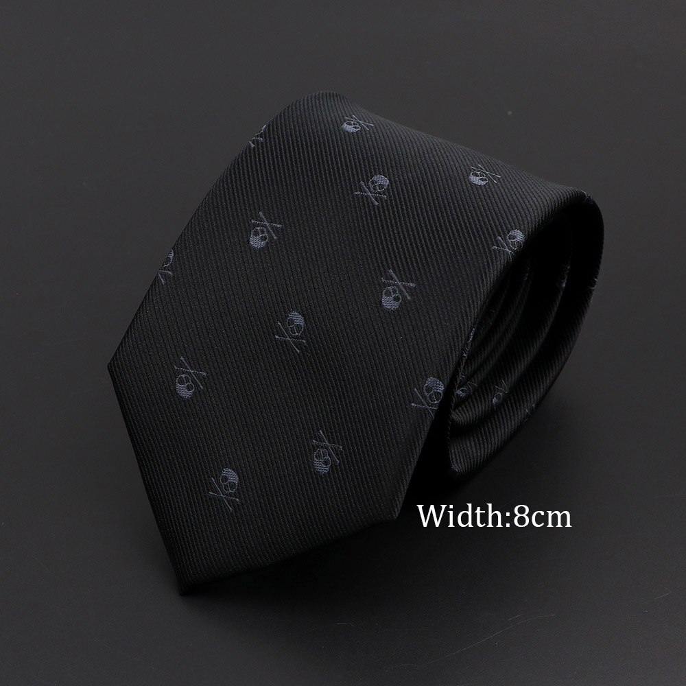décontracté crâne cravates pour hommes classique mince 8cm Polyester cravates homme cravate pour hommes mariage marié cravate d'affaires: 10