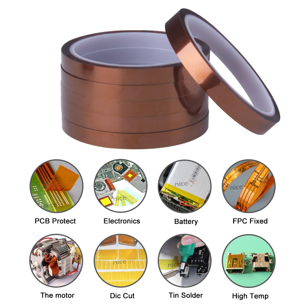 for Kapton Gold High Temperature Heat Resistant Polyimide Tape 280 Temp 33m for Electronic Industry BGA Tap Mobile Phone Repair