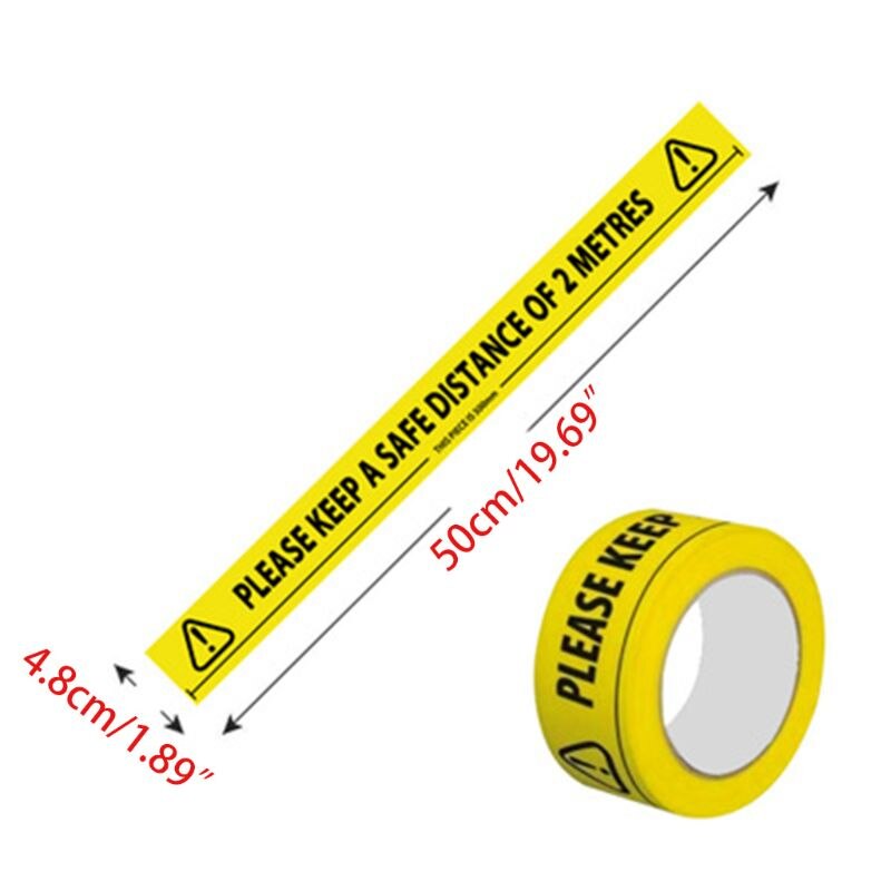 Houd Een Veiligheid Afstand Van 2 Meter Vloer Tape 33M X 48Mm Distantiëren Veilig Sticker Voor Supermarkt ziekenhuis