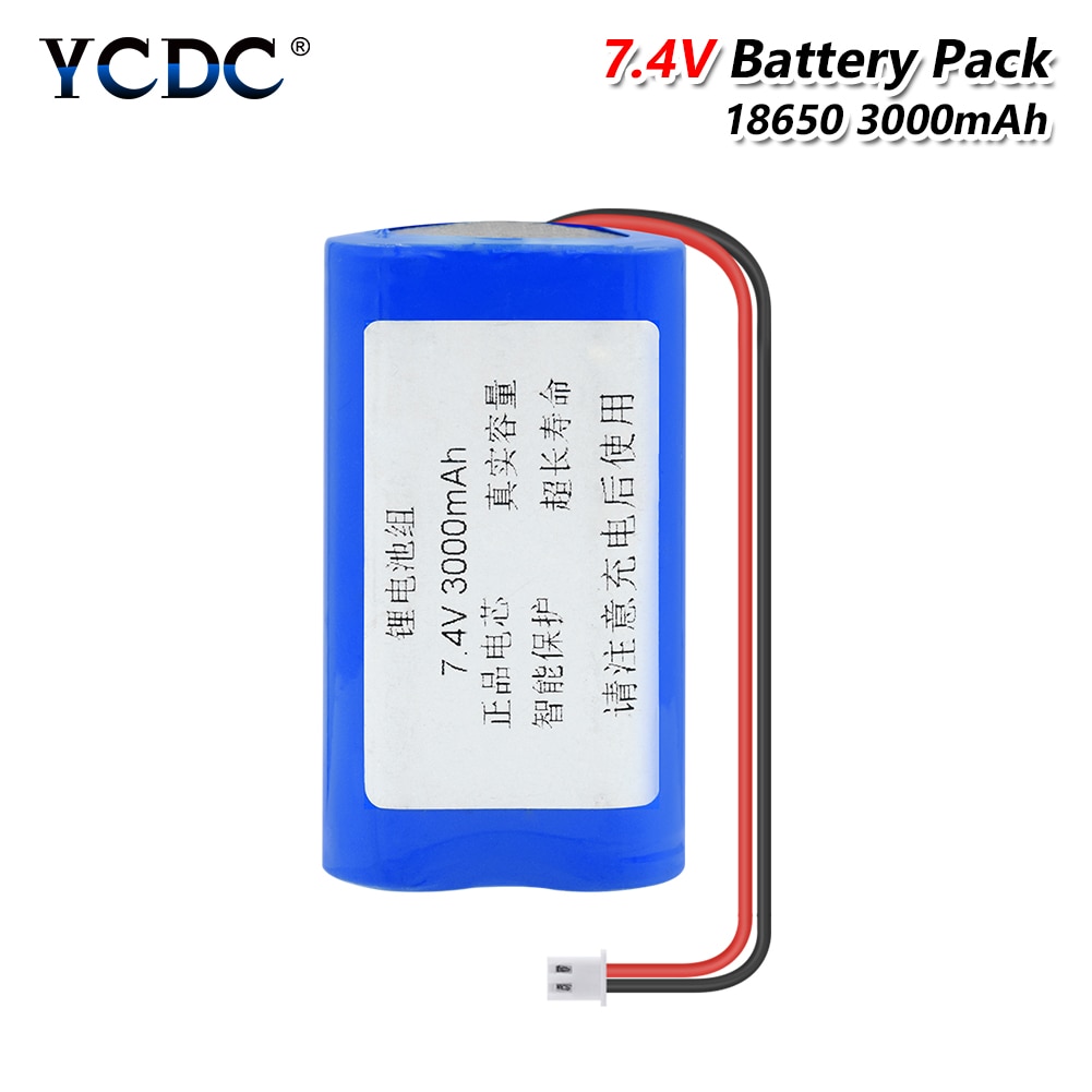 7.4v 3000mAh Bms Beschermd Lithium Ion 18650 Batterij Pack (2 stuks 18650 Li-Ion Batterijen) voor Noodverlichting Afstandsbediening