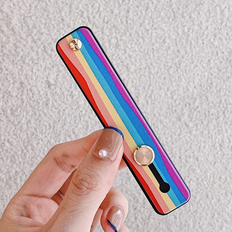 Uniwersalny uchwyt na nadgarstek uchwyt na telefon komórkowy dla iPhone uchwyt na palec stojak na telefon samsung Push Pull back sticked uchwyt gniazda: B9-