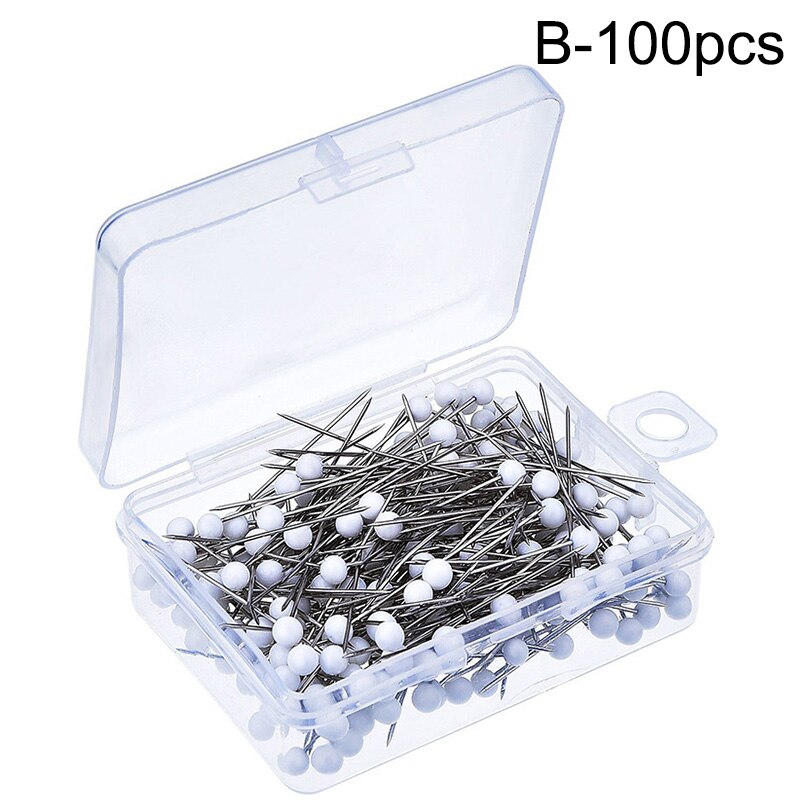 100Pcs Ball Head Push Pins Rechte Quilten Pins Voor Dressmaking Pins Sieraden Decor Diy Naaien Positie Marker Naald Gereedschap