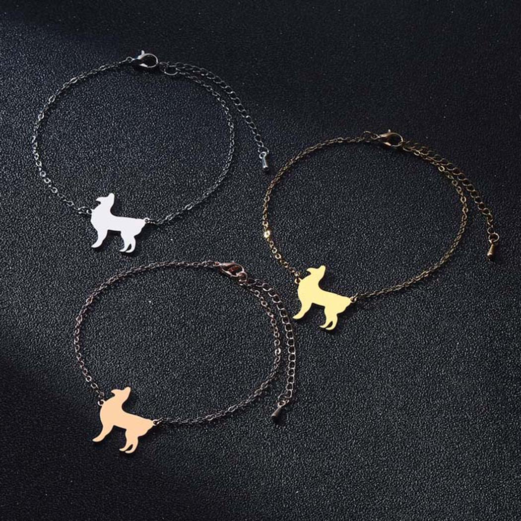 2021New Chandler Mode Armband Minimale Lama Alpaca Vormige Silhouet Hanger Ketting Handgemaakte Dier Sieraden