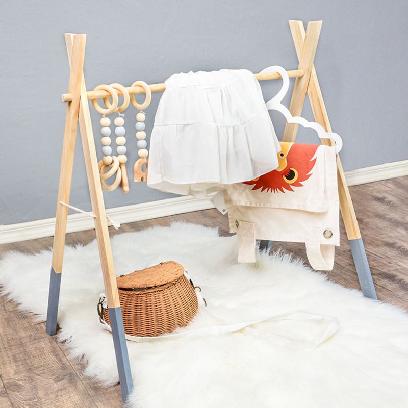 Ootdty 4 stuks/set scandinavische cartoon baby houten gym fitness rek hanger hanger speelgoed kit peuterkamer decoratie