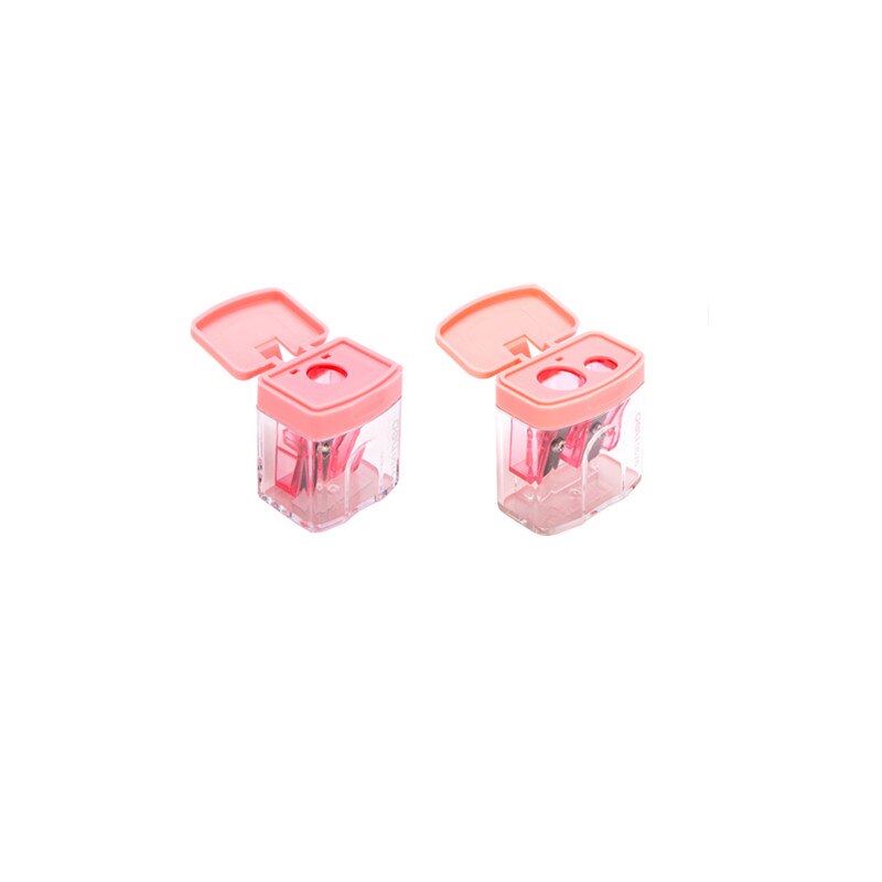 Deli Pencil Sharpener 4PCS/Lot One/Two Hole Touch Grip Sharpeners Cutter Kids School Supplies Stationery Student Prize E0574