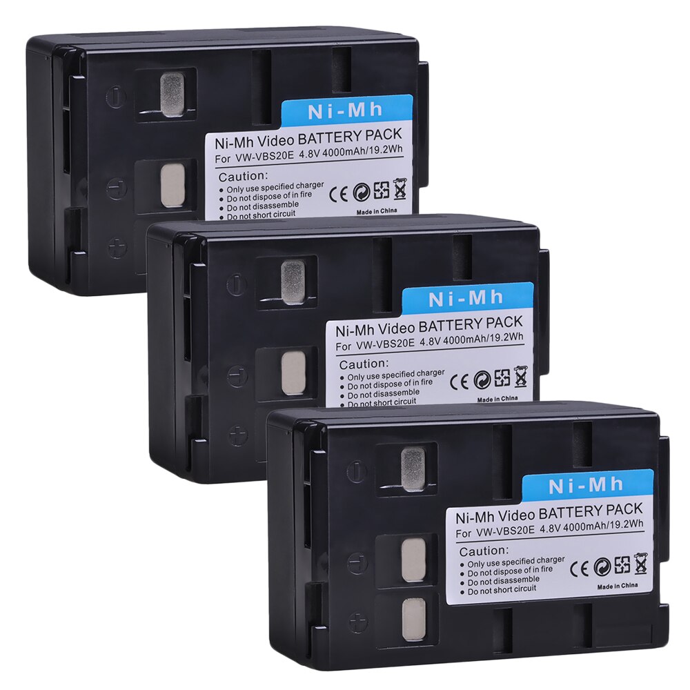 4000mAh akumulator Ni-MH bateria robić baterii Panasonic HHR-V212 P-V212 VW-VBS20E VW-VBS10E VSB0200 P-V211 NV-VX10 RX11np R500EN: 3 bateria