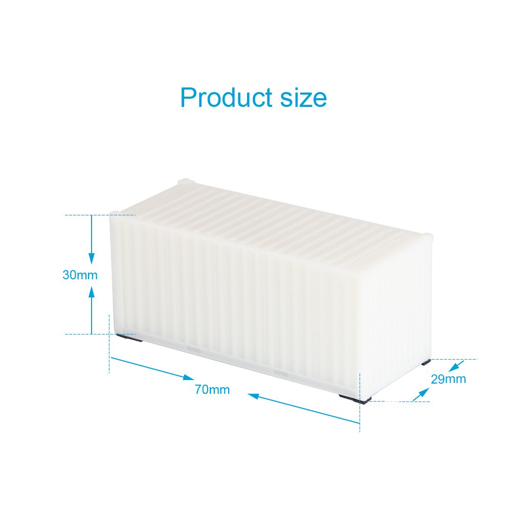 Ho Scale 20ft Container 1:87 Modeling Railway Layout ABS Freight Containers Trunk Car Wagons Kids Collection 1pc: white