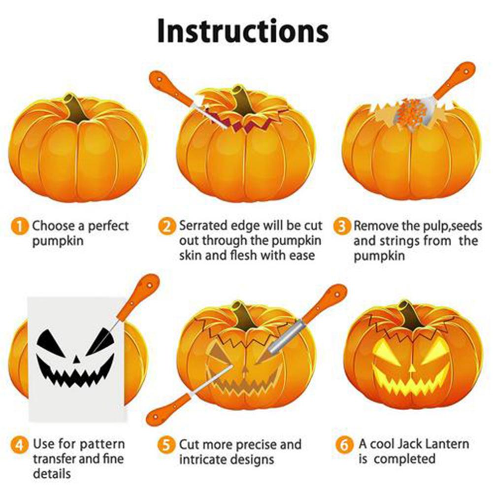 14/15 Pieces Halloween Pumpkin Carving Tool Kit Pumpkin Cutting Sculpting Decorating Tools Kit