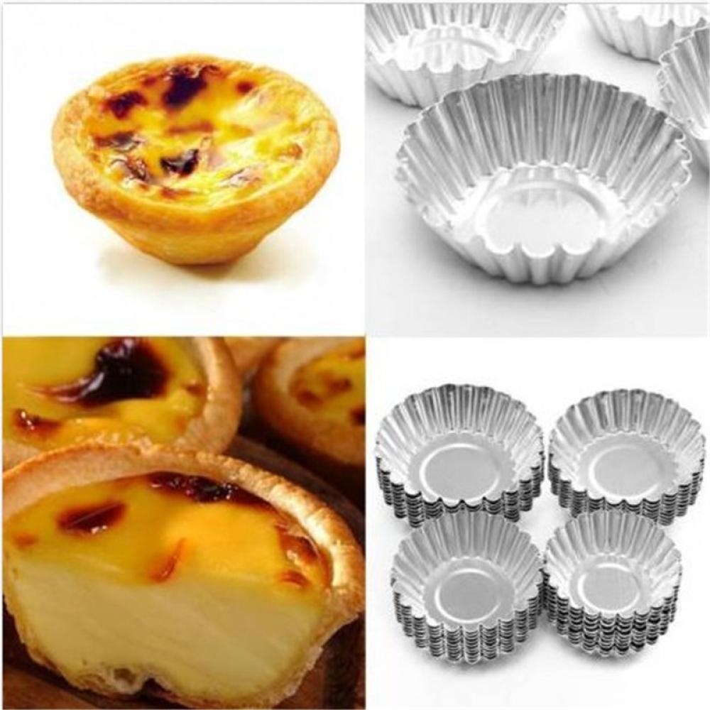 10 stuks eiertaart aluminium cupcake cake koekjesvorm puddingvorm bakvorm verdikte eiertaartvorm m-b05