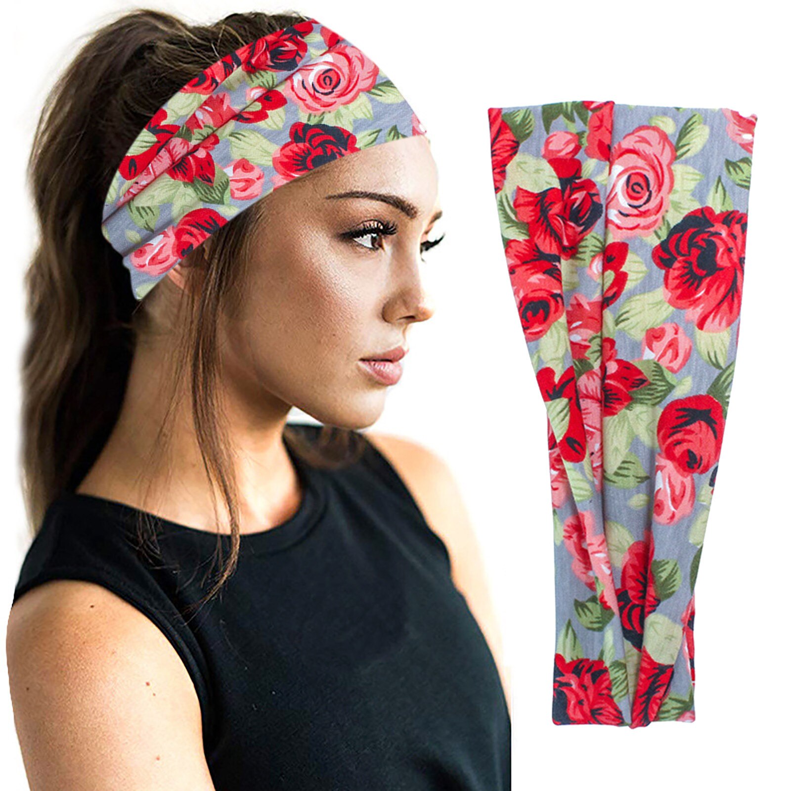 Yoga Zweet Hoofdband Vrouwen Sport Stretch Elastische Print Luipaard Print Dames Haar Accessoires Sport Hoofdtooi Повязка На Голову: Red