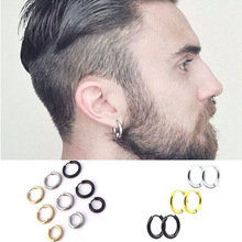 Pendientes de acero inoxidable estilo Punk gótico para hombre y mujer, aretes pequeños, 3 colores, 3 tamaños