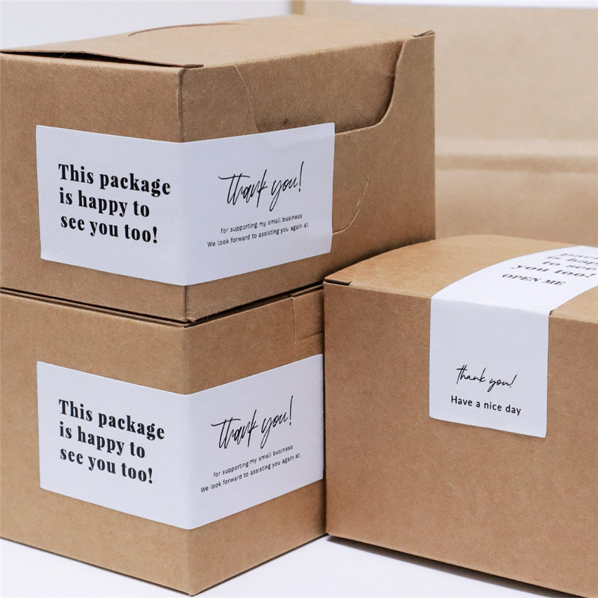 100pcs/roll This Package Is Happy To See You Too Stickers Small Business box packaging decor Thank You Sticker Seal Labels