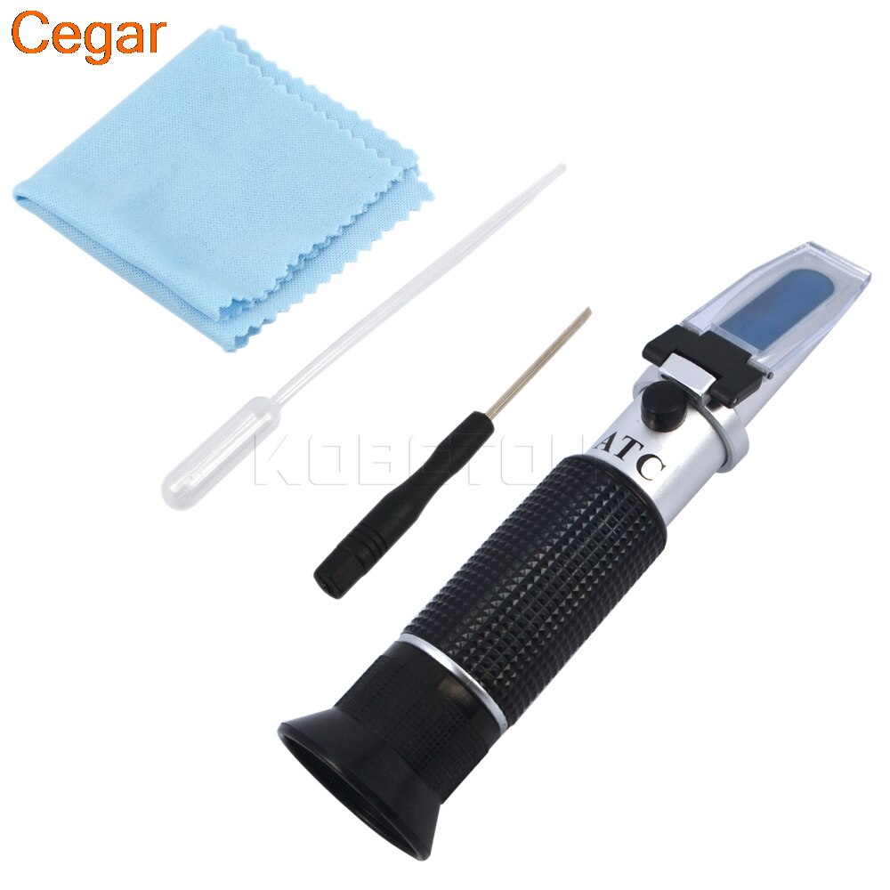 1Pcs Hand Held RSG-100ATC Zwart Honing Bier Suiker Alcohol Wort Wijn Melk 0-32% Brix Refractometer Gereedschap Set