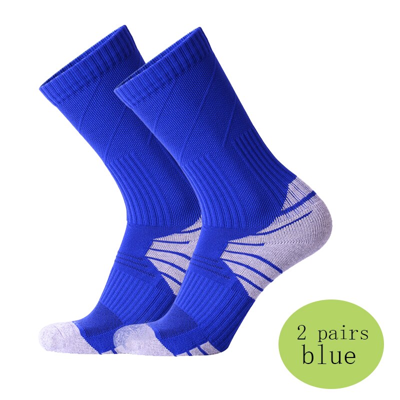 2 pary fluorescencyjny zielony skarpety rowerowe mężczyźni kobiety jazda na zewnątrz rower skarpety sportowe bieganie koszykówka skarpety sportowe: blue 2 pair