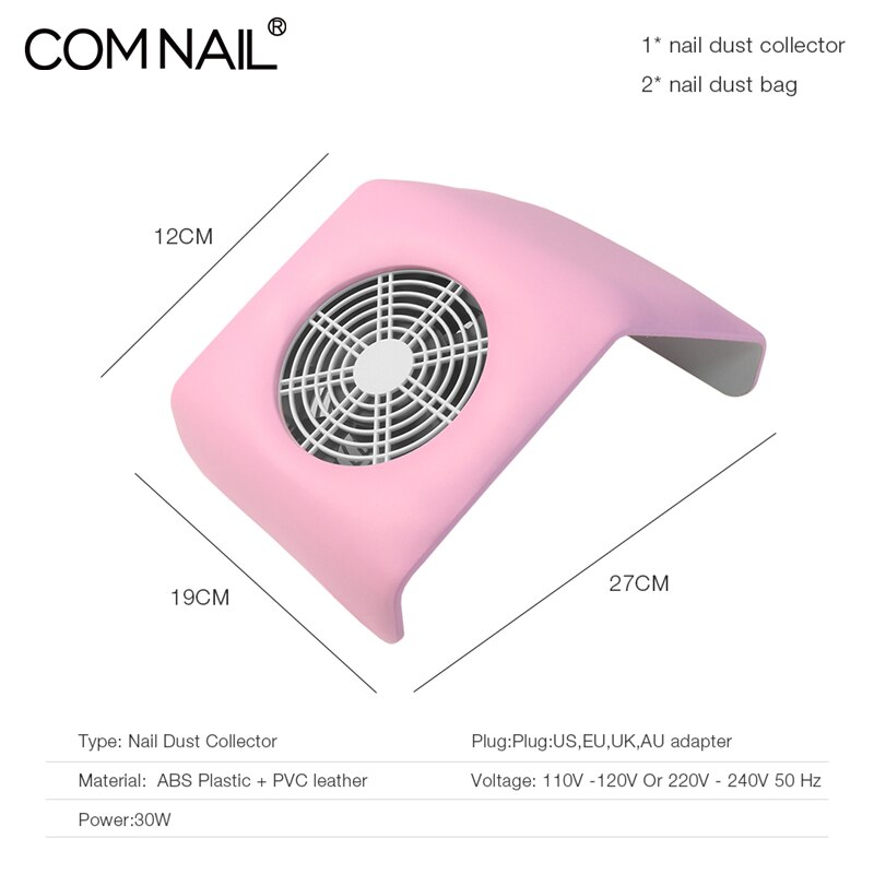 High Power Strong Nail Dust Suction Fan Collector With 2 Dust Bags Nail Art Equipment Nail Salon Tools Leather Vacuum Cleaner