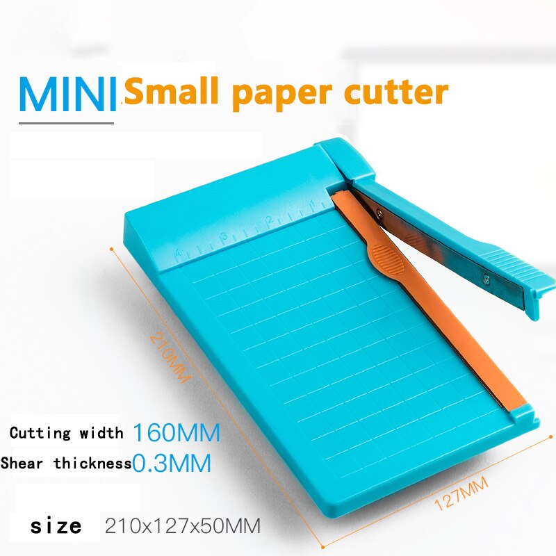 Recortadora de papel A5 de 1-6 pulgadas, Guillotina de papel fotográfico con regla integrada, cortador de papel Universal, suministros de corte de papelería para oficina y escuela: blue