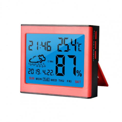 LCD Digital Temperature Humidity Meter Backlight Home Comfort Indicator ABS Electronic Hygrometer Thermometer Weather Station: Red