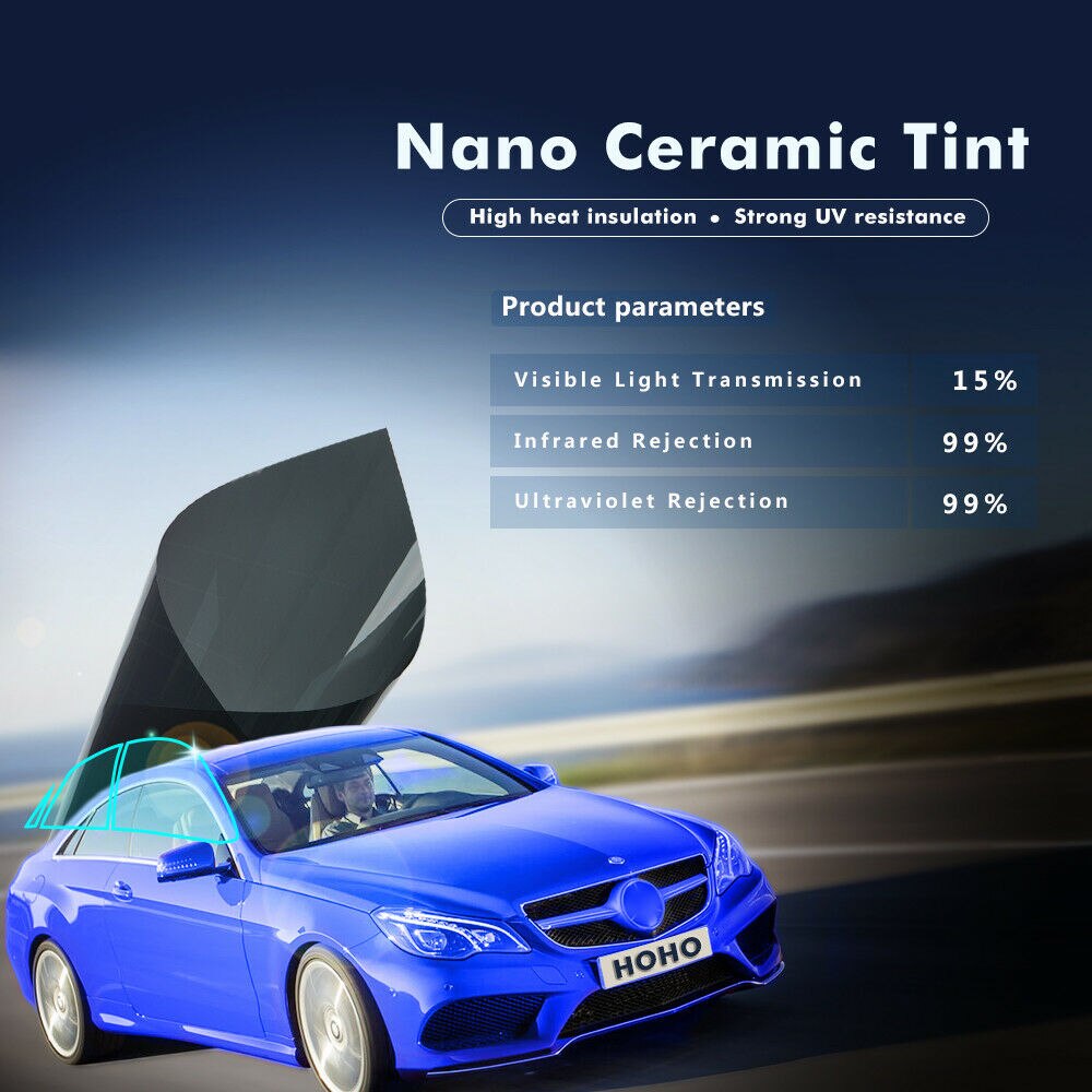 15%VLT Anti UV nano ceramic Solar tint Protection Film Windshield Sun Shade Window Heat Resist With Size 100cmx300cm