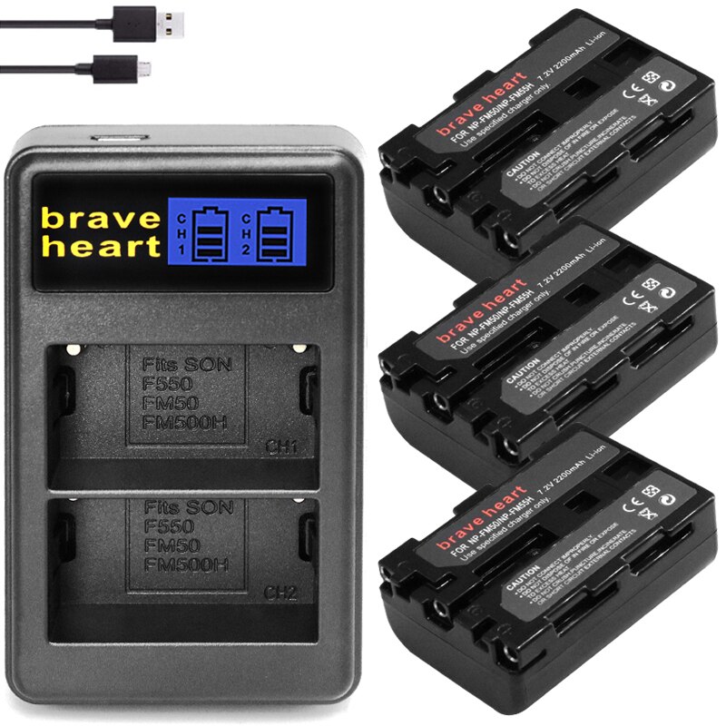 4x NP-FM50 NP FM50 baterie NP-FM50 NP FM50h aparat bateria + LCD ładowarka z podwójnym portem USB dla Sony NP-FM51 NP-QM50 NP-FM30 NP-FM55H: ładowarka i 3bateria