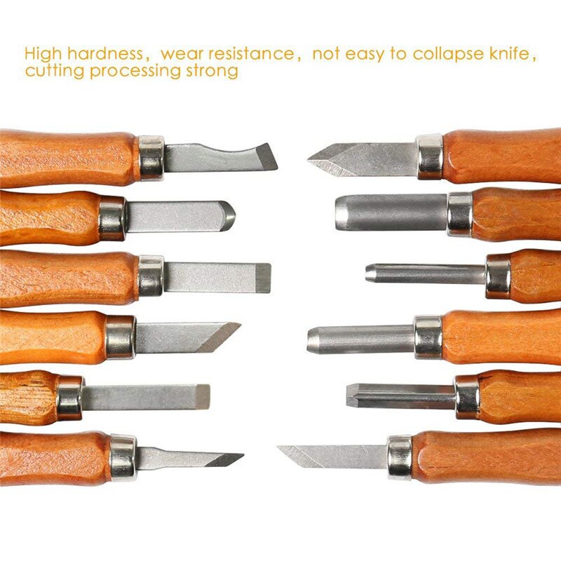 12 PCS Wood Carving Hand Chisel Set Kit Woodworking Tools Perfect For Beginner Chisel DIY Detailed Hand Tools