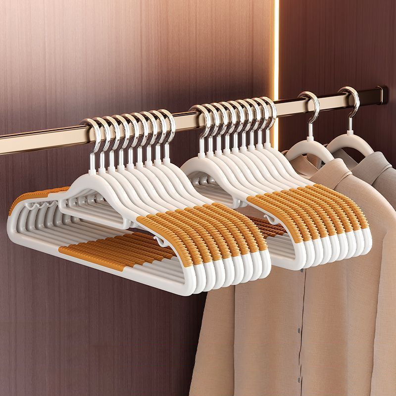 10 kpl liukumatonta dippimuovista valmistettua vaateripustinta asuntolan vaatteiden kuivaukseen aikuisten vaatteiden kuivausteline kotitalouksien paksujen vaatteiden tuki: Oranssi
