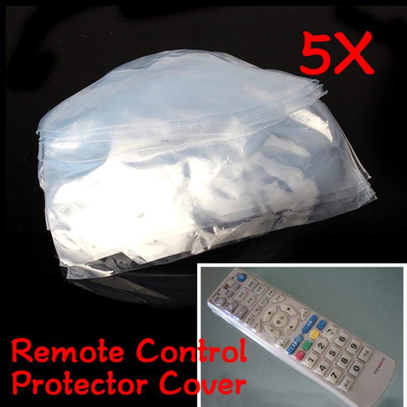 5 Pcs Heat Shrink Film Clear Video TV Air Condition Remote Control Protector Cover Home Waterproof Protective Case