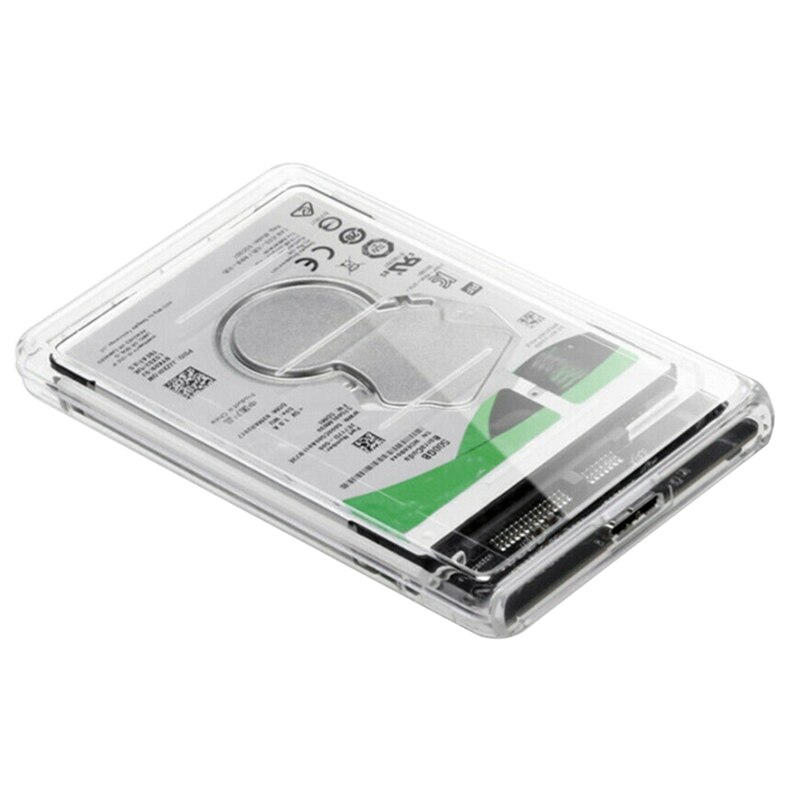 High-Speed 2TB USB 3.0 to 2.5 Inch External Hard Drive SSD HDD Transparent Enclosure
