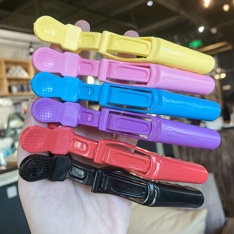 Pinzas para el cabello de cocodrilo coloridas, pinzas para peluquería , horquillas de cocodrilo, accesorios para peluquero, 6/8 Uds.: Gris