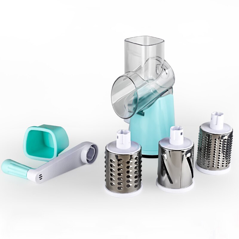 mylb Vegetable Cutter Round Mandoline Slicer Potato Carrot Grater Slicer with 3 Stainless Steel Chopper Blades Kitchen Tool