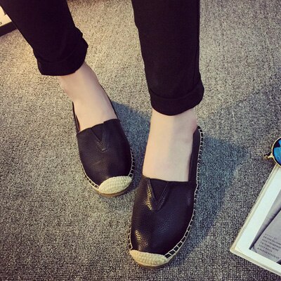 Bonitos zapatos informales de otoño para mujer, zapatos planos, mocasines blancos transpirables a la para mujer, zapatos antideslizantes de pescador, zapatos para conducir: Black / 8