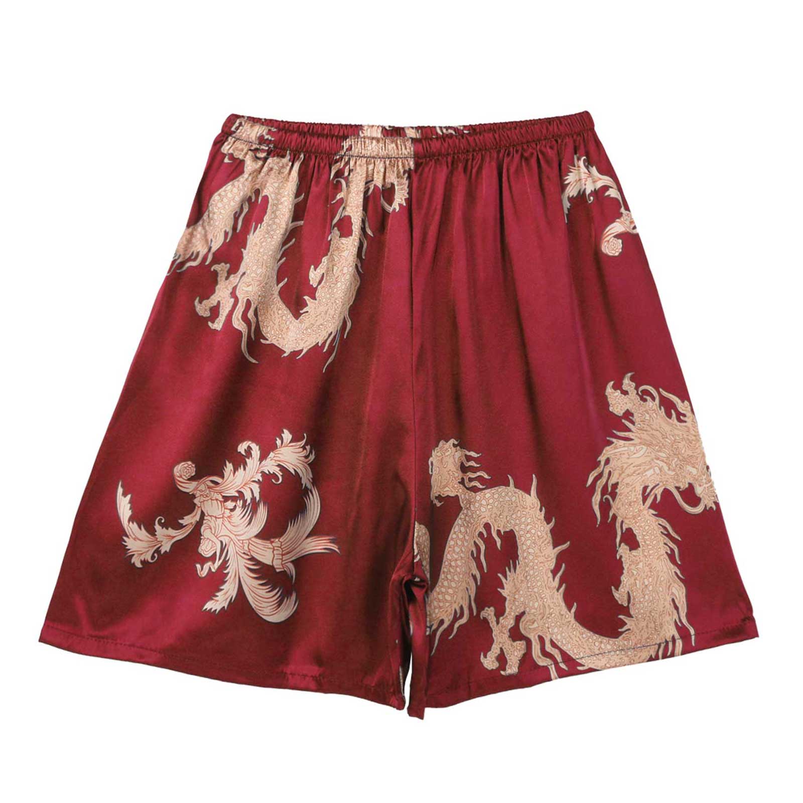 Męnarty chińnarty smok nadruk geometryczny bokserki satynowe letnie oddychające kalesony hombre bielizna nocna kostiumy kąpielowe