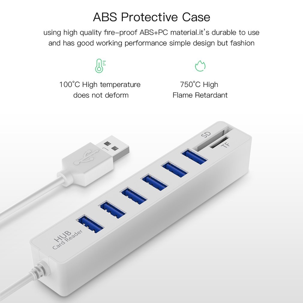 Mini USB Hub 3.0 Multi USB 3.0 Hub USB répartiteur 3 ports Hub avec TF SD lecteur de carte 6 ports 2.0 Hab adaptateur pour PC accessoires