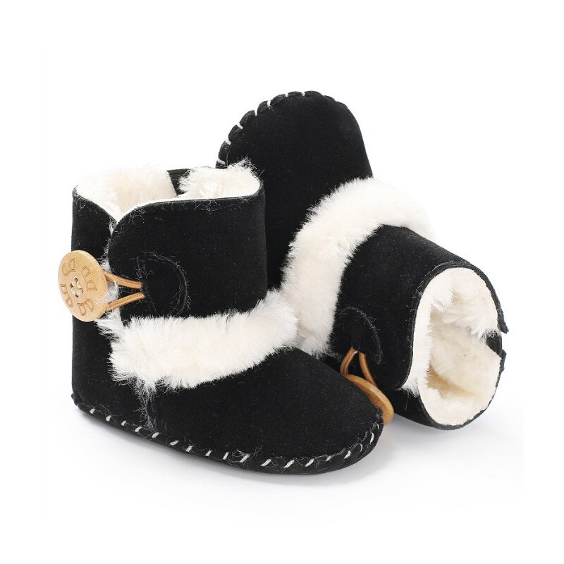 Baby Infant Winter Boots Kid Baby Girl Boy Snow Shoes Warm Soft Sole Bottom Prewalker Crib Shoes Plush Solid Cotton Boot