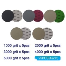 25pcs Abrasives Sanding Discs For Stone 2/3/4/5 Inch Hook And Loop 1000 2000 3000 4000 5000 Grit Sanding Disc