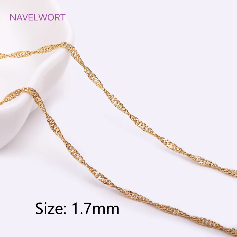 Multi tipos de cadenas finas chapadas en oro Real, cadena a granel para fabricación de joyería, manualidades DIY, para hacer joyería al por mayor: M / Azul