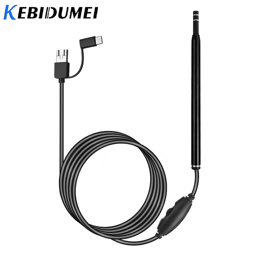 Cámara endoscópica 3 en 1 para limpieza de oídos, cuchara Visual para los oídos, Mini cámara USB de 5,5mm para teléfono Android, PC, otoscopio, herramienta de boroscopio