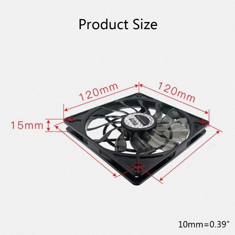 High Speeed CPU Radiator Universal Computer CPU Heat Sink Silent Chassis Cooling Fan 800-1600RPM 12V 4 Pin 120mm PWM Fan