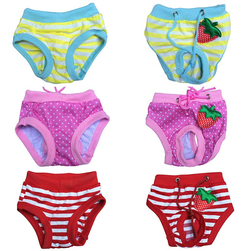 Lief teefje, puppy, gestreepte panty, korte luier, ondergoed
