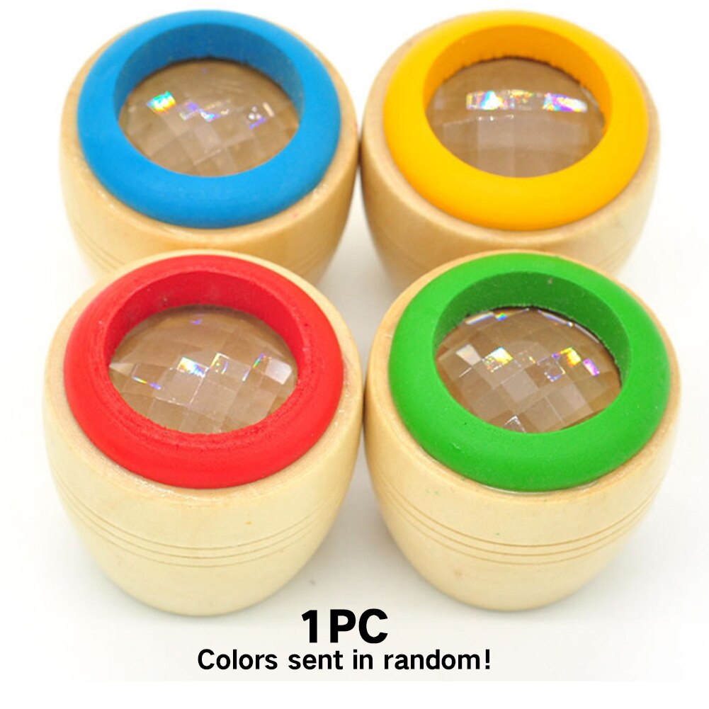 Niet giftig Kleine Multi Prisma Houten Caleidoscoop Kleurrijke Wereld Grappige Observatie Speelgoed Bee Eye Effect Kids Duurzaam Magical