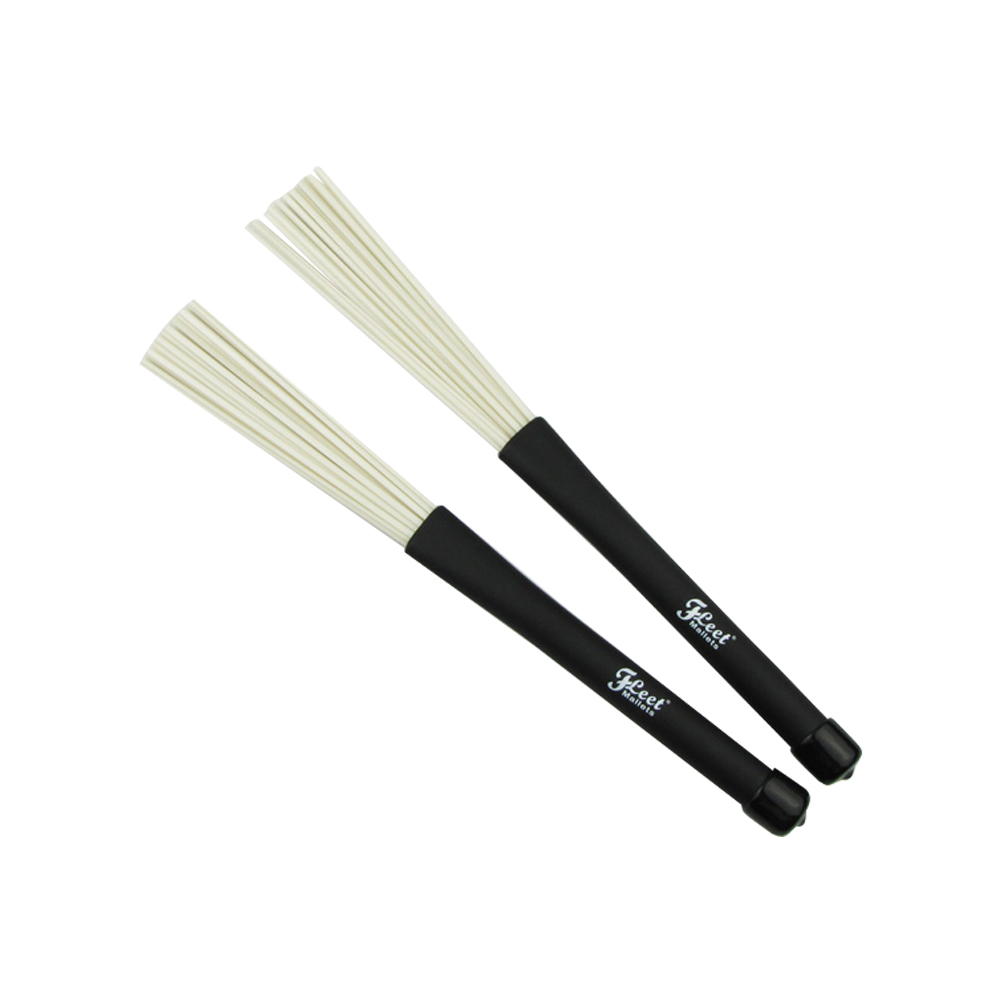 Pair of Nylon Retractable Drum Brushes Sticks with Black Rubber Handle For Jazz Drum Stick Musical Accessories