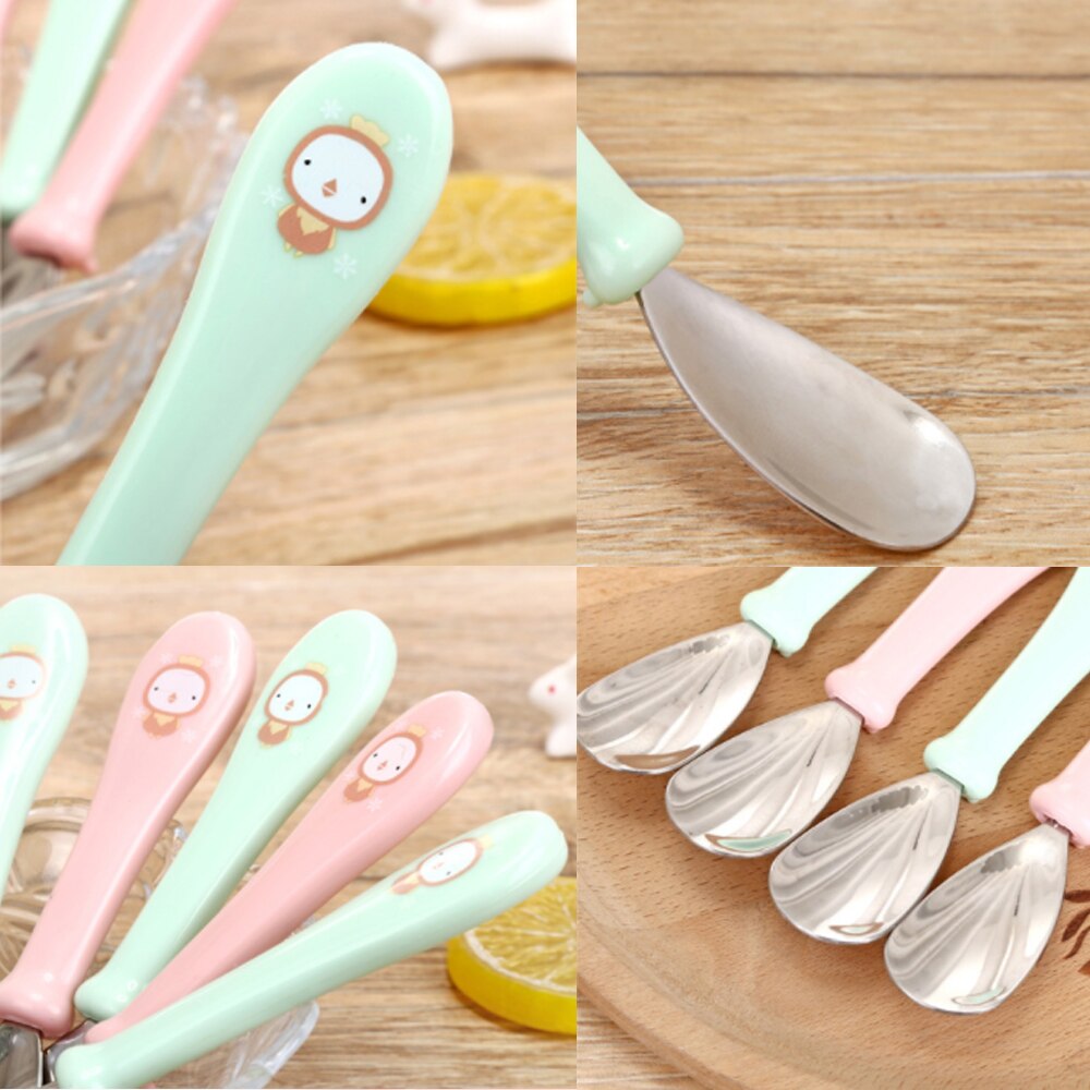 Børn ske gaffel sæt baby mad foder ske gaffel rustfrit stål spiseredskaber mad tilbehør tilbehør baby bestik