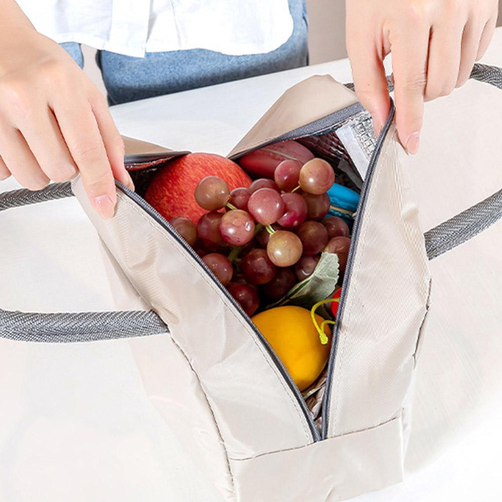 Lunch Bag Oxford Cloth Lunch Bag Insulated Lunch Box Bag with Leakproof Aluminium Foil Lining Mouth with Zipper